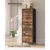 imageSONGMICS BELLAH Collection  Dresser for Bedroom Chest of Drawers Storage Organizer Unit Closet Entryway Steel 5 Drawers Farmhouse Rustic White and Honey Brown ULGS322WJ02SRustic Brown  Ink Black