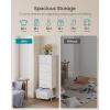 imageSONGMICS BELLAH Collection  Dresser for Bedroom Chest of Drawers Storage Organizer Unit Closet Entryway Steel 5 Drawers Farmhouse Rustic White and Honey Brown ULGS322WJ02SCloud White  Snow White