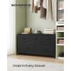 imageSONGMICS BELLAH Collection  Dresser for Bedroom Chest of Drawers Storage Organizer Unit Closet Entryway Steel 5 Drawers Farmhouse Rustic White and Honey Brown ULGS322WJ02SInk Black  Ebony Black