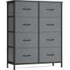 imageSONGMICS BELLAH Collection  Dresser for Bedroom Chest of Drawers Storage Organizer Unit Closet Entryway Steel 5 Drawers Farmhouse Rustic White and Honey Brown ULGS322WJ02SSlate Gray