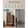 imageSONGMICS BELLAH Collection  Dresser for Bedroom Chest of Drawers Storage Organizer Unit Closet Entryway Steel 5 Drawers Farmhouse Rustic White and Honey Brown ULGS322WJ02SRustic Brown  Ink Black