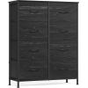 imageSONGMICS BELLAH Collection  Dresser for Bedroom Chest of Drawers Storage Organizer Unit Closet Entryway Steel 5 Drawers Farmhouse Rustic White and Honey Brown ULGS322WJ02SEbony Black
