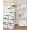 imageSONGMICS BELLAH Collection  Dresser for Bedroom Chest of Drawers Storage Organizer Unit Closet Entryway Steel 5 Drawers Farmhouse Rustic White and Honey Brown ULGS322WJ02SCloud White  Snow White