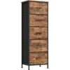 imageSONGMICS BELLAH Collection  Dresser for Bedroom Chest of Drawers Storage Organizer Unit Closet Entryway Steel 5 Drawers Farmhouse Rustic White and Honey Brown ULGS322WJ02SRustic Brown  Ink Black