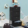 imageSONGMICS BELLAH Collection  Dresser for Bedroom Chest of Drawers Storage Organizer Unit Closet Entryway Steel 5 Drawers Farmhouse Rustic White and Honey Brown ULGS322WJ02SInk Black  Ebony Black