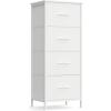 imageSONGMICS BELLAH Collection  Dresser for Bedroom Chest of Drawers Storage Organizer Unit Closet Entryway Steel 5 Drawers Farmhouse Rustic White and Honey Brown ULGS322WJ02SCloud White  Snow White