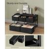 imageSONGMICS BELLAH Collection  Dresser for Bedroom Chest of Drawers Storage Organizer Unit Closet Entryway Steel 5 Drawers Farmhouse Rustic White and Honey Brown ULGS322WJ02SInk Black  Ebony Black