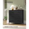 imageSONGMICS BELLAH Collection  Dresser for Bedroom Chest of Drawers Storage Organizer Unit Closet Entryway Steel 5 Drawers Farmhouse Rustic White and Honey Brown ULGS322WJ02SInk Black  Ebony Black