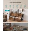 imageSONGMICS BELLAH Collection  Dresser for Bedroom Chest of Drawers Storage Organizer Unit Closet Entryway Steel 5 Drawers Farmhouse Rustic White and Honey Brown ULGS322WJ02SRustic Brown  Ink Black