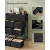 imageSONGMICS BELLAH Collection  Dresser for Bedroom Chest of Drawers Storage Organizer Unit Closet Entryway Steel 5 Drawers Farmhouse Rustic White and Honey Brown ULGS322WJ02SInk Black  Ebony Black