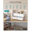 imageSONGMICS BELLAH Collection  Dresser for Bedroom Chest of Drawers Storage Organizer Unit Closet Entryway Steel 5 Drawers Farmhouse Rustic White and Honey Brown ULGS322WJ02SCloud White  Snow White
