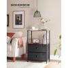 imageSONGMICS BELLAH Collection  Dresser for Bedroom Chest of Drawers Storage Organizer Unit Closet Entryway Steel 5 Drawers Farmhouse Rustic White and Honey Brown ULGS322WJ02SRustic Brown  Ink Black