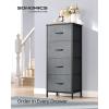 imageSONGMICS BELLAH Collection  Dresser for Bedroom Chest of Drawers Storage Organizer Unit Closet Entryway Steel 5 Drawers Farmhouse Rustic White and Honey Brown ULGS322WJ02SSlate Gray