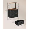 imageSONGMICS BELLAH Collection  Dresser for Bedroom Chest of Drawers Storage Organizer Unit Closet Entryway Steel 5 Drawers Farmhouse Rustic White and Honey Brown ULGS322WJ02SRustic Brown  Ink Black