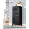 imageSONGMICS BELLAH Collection  Dresser for Bedroom Chest of Drawers Storage Organizer Unit Closet Entryway Steel 5 Drawers Farmhouse Rustic White and Honey Brown ULGS322WJ02SEbony Black
