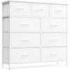 imageSONGMICS BELLAH Collection  Dresser for Bedroom Chest of Drawers Storage Organizer Unit Closet Entryway Steel 5 Drawers Farmhouse Rustic White and Honey Brown ULGS322WJ02SCloud White  Snow White