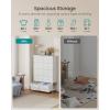 imageSONGMICS BELLAH Collection  Dresser for Bedroom Chest of Drawers Storage Organizer Unit Closet Entryway Steel 5 Drawers Farmhouse Rustic White and Honey Brown ULGS322WJ02SCloud White  Snow White