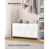 imageSONGMICS BELLAH Collection  Dresser for Bedroom Chest of Drawers Storage Organizer Unit Closet Entryway Steel 5 Drawers Farmhouse Rustic White and Honey Brown ULGS322WJ02SCloud White  Snow White