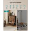 imageSONGMICS BELLAH Collection  Dresser for Bedroom Chest of Drawers Storage Organizer Unit Closet Entryway Steel 5 Drawers Farmhouse Rustic White and Honey Brown ULGS322WJ02SRustic Brown  Ink Black