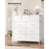 imageSONGMICS BELLAH Collection  Dresser for Bedroom Chest of Drawers Storage Organizer Unit Closet Entryway Steel 5 Drawers Farmhouse Rustic White and Honey Brown ULGS322WJ02SCloud White  Snow White