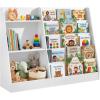 imageSONGMICS Kids Bookcase 5Tier Montessori Bookshelf FrontFacing Book Display Rack for Childrens Room Reading Nook 118 x 315 x 315 Inches Cloud White UGKR076WZ01Cloud White