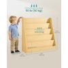 imageSONGMICS Kids Bookcase 5Tier Montessori Bookshelf FrontFacing Book Display Rack for Childrens Room Reading Nook 118 x 315 x 315 Inches Cloud White UGKR076WZ01Beech Beige