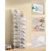 imageSONGMICS Stackable Shoe Boxes Foldable Shoe Storage Organizers Ventilated for Max Mens Shoes US Size 9 or Womens Shoes US Size 11 Sneakers Set of 12 Transparent and White ULSP106W12V2Transparent  White