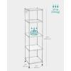 imageSONGMICS Storage Shelf Metal Wire Shelving Unit Adjustable Shelves for Garage Bedroom Living Room Kitchen Pantry 5 Tier 118 x 354 x 63 Inches Ink Black ULGR195BH01SSilver  Translucent