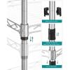 imageSONGMICS Storage Shelf Metal Wire Shelving Unit Adjustable Shelves for Garage Bedroom Living Room Kitchen Pantry 5 Tier 118 x 354 x 63 Inches Ink Black ULGR195BH01SSilver  Translucent