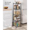 imageSONGMICS Storage Shelf Metal Wire Shelving Unit Adjustable Shelves for Garage Bedroom Living Room Kitchen Pantry 5 Tier 118 x 354 x 63 Inches Ink Black ULGR195BH01SInk Black  Translucent