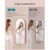 imageSONGMICS Wide Jewelry Organizer LED Jewelry Cabinet WallDoor Mounted Arched Mirror with Storage Lockable Rounded Corner Interior Mirror 39 x 165 x 425 Inches Jelly Pink UJJC020SA01SJelly Pink