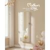 imageSONGMICS Wide Jewelry Organizer LED Jewelry Cabinet WallDoor Mounted Arched Mirror with Storage Lockable Rounded Corner Interior Mirror 39 x 165 x 425 Inches Jelly Pink UJJC020SA01SWhite