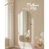 imageSONGMICS Wide Jewelry Organizer LED Jewelry Cabinet WallDoor Mounted Arched Mirror with Storage Lockable Rounded Corner Interior Mirror 39 x 165 x 425 Inches Jelly Pink UJJC020SA01SCloud White