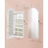 imageSONGMICS Wide Jewelry Organizer LED Jewelry Cabinet WallDoor Mounted Arched Mirror with Storage Lockable Rounded Corner Interior Mirror 39 x 165 x 425 Inches Jelly Pink UJJC020SA01SCloud White