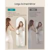 imageSONGMICS Wide Jewelry Organizer LED Jewelry Cabinet WallDoor Mounted Arched Mirror with Storage Lockable Rounded Corner Interior Mirror 39 x 165 x 425 Inches Jelly Pink UJJC020SA01SCloud White