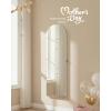 imageSONGMICS Wide Jewelry Organizer LED Jewelry Cabinet WallDoor Mounted Arched Mirror with Storage Lockable Rounded Corner Interior Mirror 39 x 165 x 425 Inches Jelly Pink UJJC020SA01SCloud White