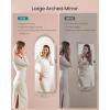 imageSONGMICS Wide Jewelry Organizer LED Jewelry Cabinet WallDoor Mounted Arched Mirror with Storage Lockable Rounded Corner Interior Mirror 39 x 165 x 425 Inches Jelly Pink UJJC020SA01SCloud White