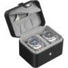 imageSONGMICS 2 Watch Travel Case 2Slot Watch Box Pillow with Hidden Storage Adjustable Divider Flap Pocket 4 x 47 x 33 Inches Gift Idea Brown Surface Brown Lining UJWB029KZ01Ink Black  Dove Gray