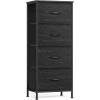 imageSONGMICS BELLAH Collection  Dresser for Bedroom Chest of Drawers Storage Organizer Unit Closet Entryway Steel 5 Drawers Farmhouse Rustic White and Honey Brown ULGS322WJ02SEbony Black