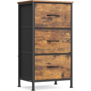 imageSONGMICS BELLAH Collection  Dresser for Bedroom Chest of Drawers Storage Organizer Unit Closet Entryway Steel 5 Drawers Farmhouse Rustic White and Honey Brown ULGS322WJ02SRustic Brown  Ink Black