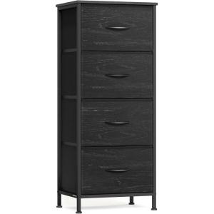 imageSONGMICS BELLAH Collection  Dresser for Bedroom Chest of Drawers Storage Organizer Unit Closet Entryway Steel 5 Drawers Farmhouse Rustic White and Honey Brown ULGS322WJ02SEbony Black