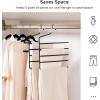 imageSONGMICS 5Bar Pants Hangers Pack of 4 SpaceSaving Clothes Hangers Closet Storage Organizer for Jeans Towels Scarves NonSlip Bars Black UCRI034B02