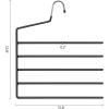 imageSONGMICS 5Bar Pants Hangers Pack of 4 SpaceSaving Clothes Hangers Closet Storage Organizer for Jeans Towels Scarves NonSlip Bars Black UCRI034B02