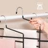 imageSONGMICS 5Bar Pants Hangers Pack of 4 SpaceSaving Clothes Hangers Closet Storage Organizer for Jeans Towels Scarves NonSlip Bars Black UCRI034B02