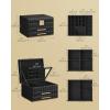 imageSONGMICS HOME 3Tier Jewelry Box with Mirror Jewelry Organizer with 2 Drawers PU Surface with Stitching Floating Effect 85 x 94 x 62 Inches Ink Black ANAH Collection UJBC183B01