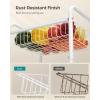 imageSONGMICS 3Tier Metal Rolling Cart Storage Cart with Removable Baskets Utility Cart with Wheels and Handle for Kitchen Bathroom Laundry Room White UBSC003W01White