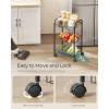 imageSONGMICS 3Tier Metal Rolling Cart Storage Cart with Removable Baskets Utility Cart with Wheels and Handle for Kitchen Bathroom Laundry Room White UBSC003W01Black
