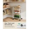 imageSONGMICS 3Tier Metal Rolling Cart Storage Cart with Removable Baskets Utility Cart with Wheels and Handle for Kitchen Bathroom Laundry Room White UBSC003W01White