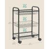 imageSONGMICS 3Tier Metal Rolling Cart Storage Cart with Removable Baskets Utility Cart with Wheels and Handle for Kitchen Bathroom Laundry Room White UBSC003W01Black