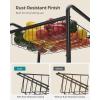 imageSONGMICS 3Tier Metal Rolling Cart Storage Cart with Removable Baskets Utility Cart with Wheels and Handle for Kitchen Bathroom Laundry Room White UBSC003W01Black